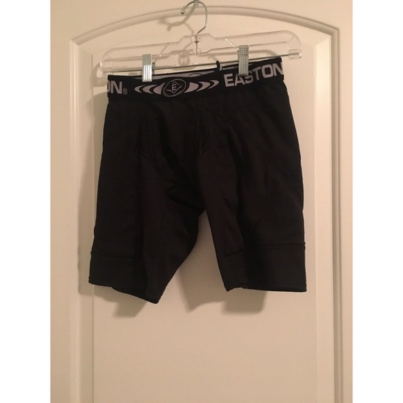 Easton Boys Black Boxer Brief Compression Shorts Elastic Waist Size Large - Picture 1 of 6